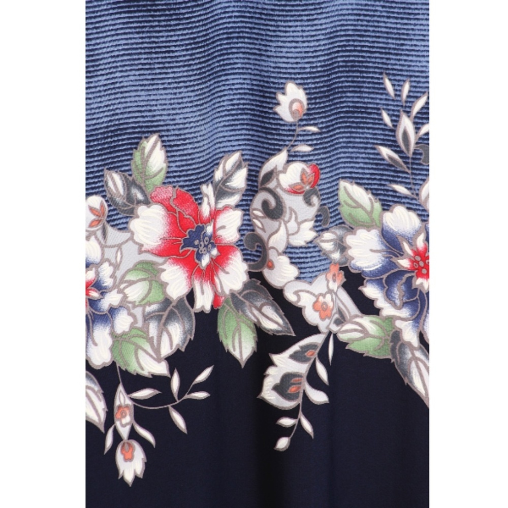NWT Navy Floral & Stripe Maxi Skirt - Picture 3 of 8